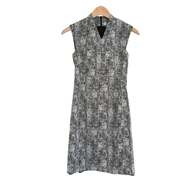 MM Lafleur Women’s 0P Aditi Sheath Dress Black White Crackle Print Sleeveless - Picture 3 of 14